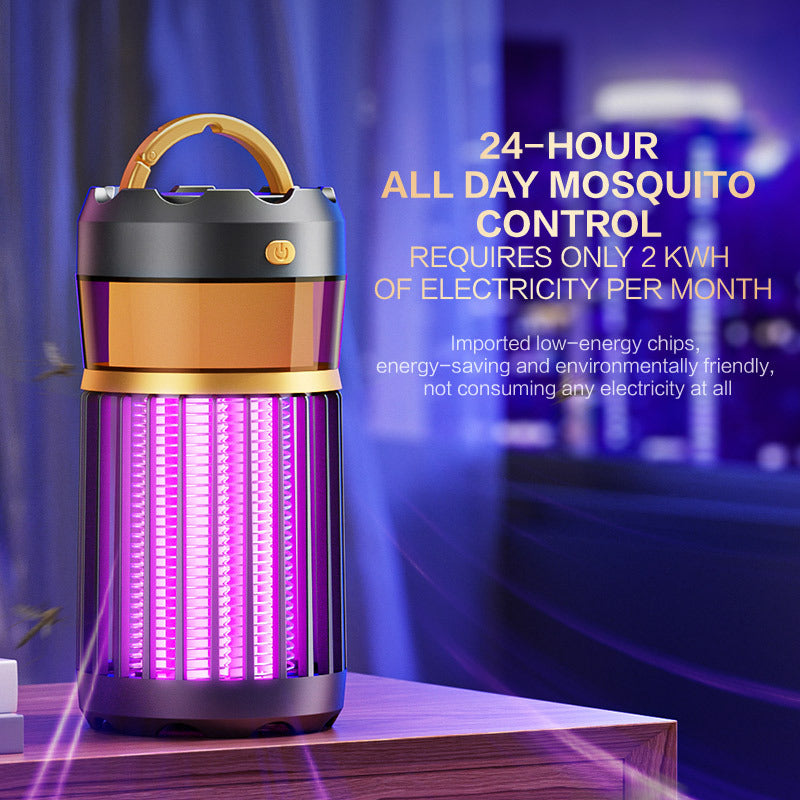 3-in-1 Electric Bug Zapper UV Light Mosquito Lamp 395nm Variable Frequency Fly Trap Silent for Home Bedroom Camping