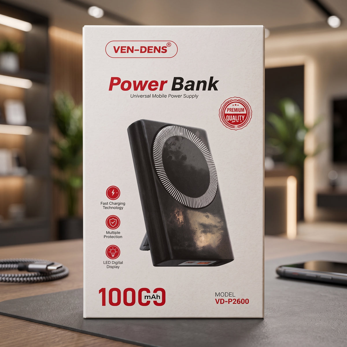VEN-DENS VD-PB030 10000mAh Wireless Power Bank with Magsafe