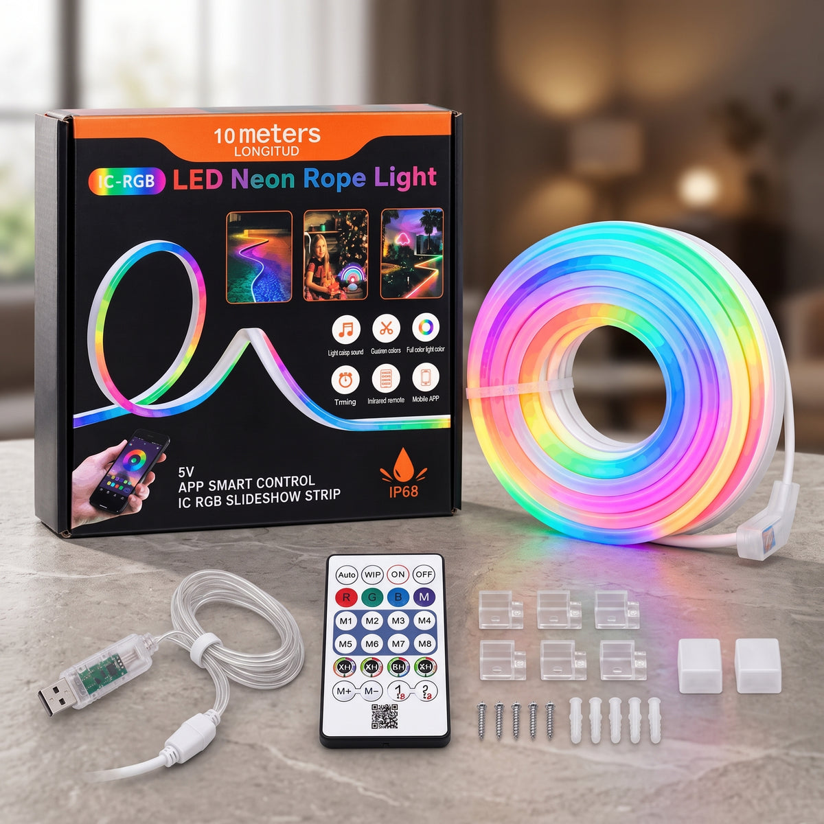 10M ARGB Neon Rope Light – App & Remote Control (Original)