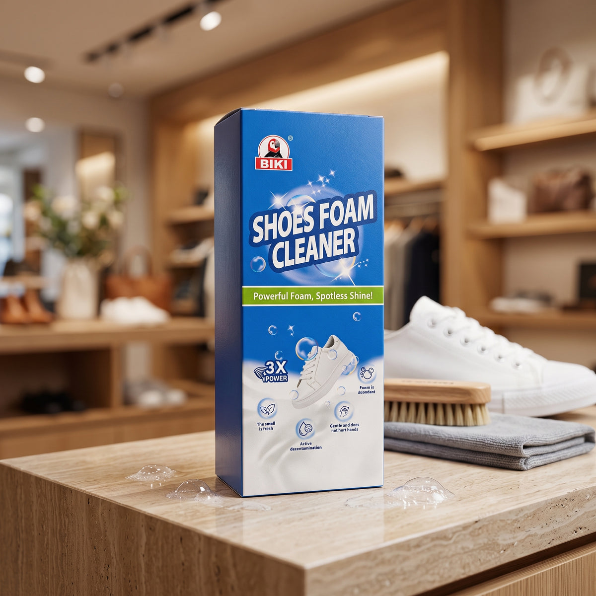 Shoe Cleaner Foam White Shoe Cleaning Kit with Brush & Towel