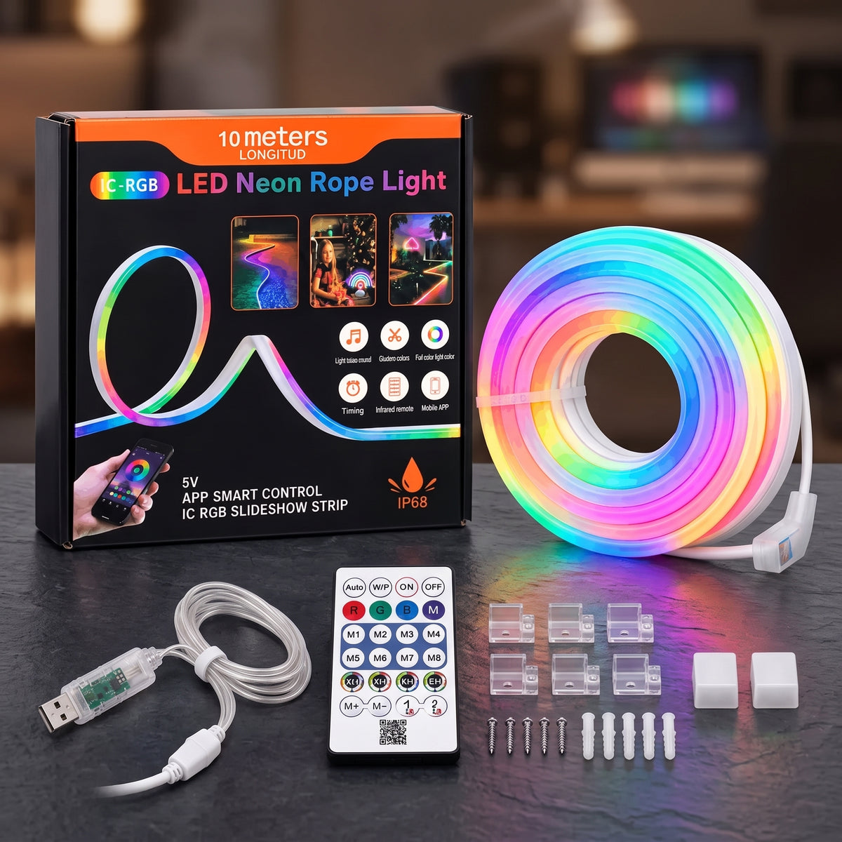 10M ARGB Neon Rope Light – App & Remote Control (Original)