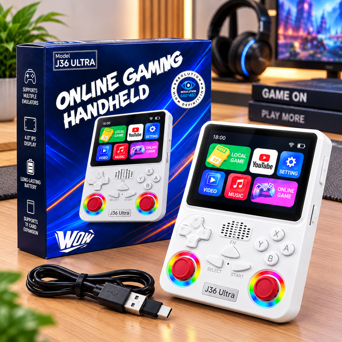 J36 Ultra Retro Handheld Game Console (100% Original)