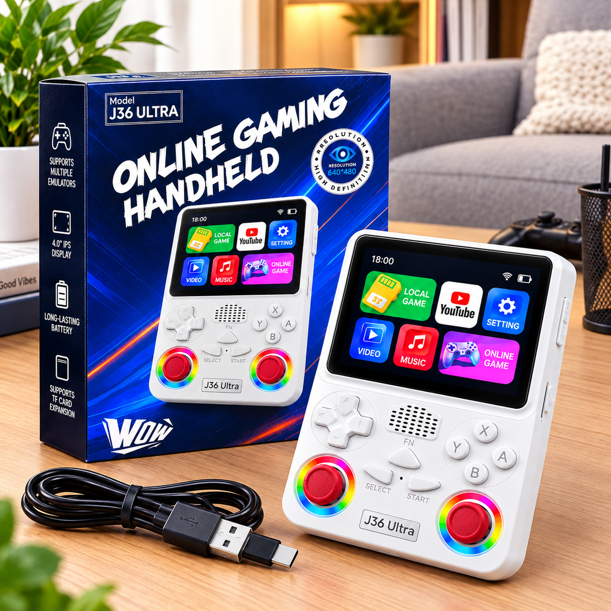 J36 Ultra Retro Handheld Game Console (100% Original)