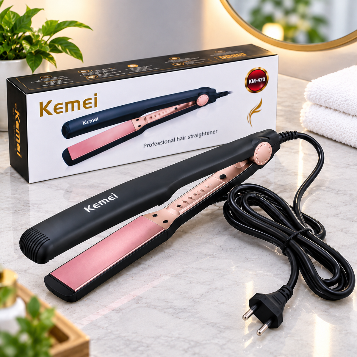 Kemei KM-470 Professional Beauty Hair Straightener For Women
