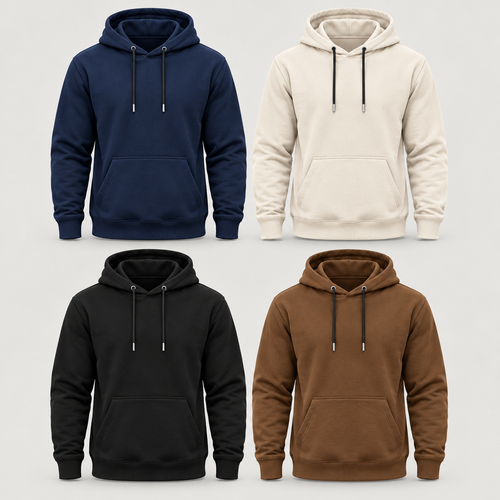 Premium Solid Color Pullover Hoodie for Men Without Print Solid Colour