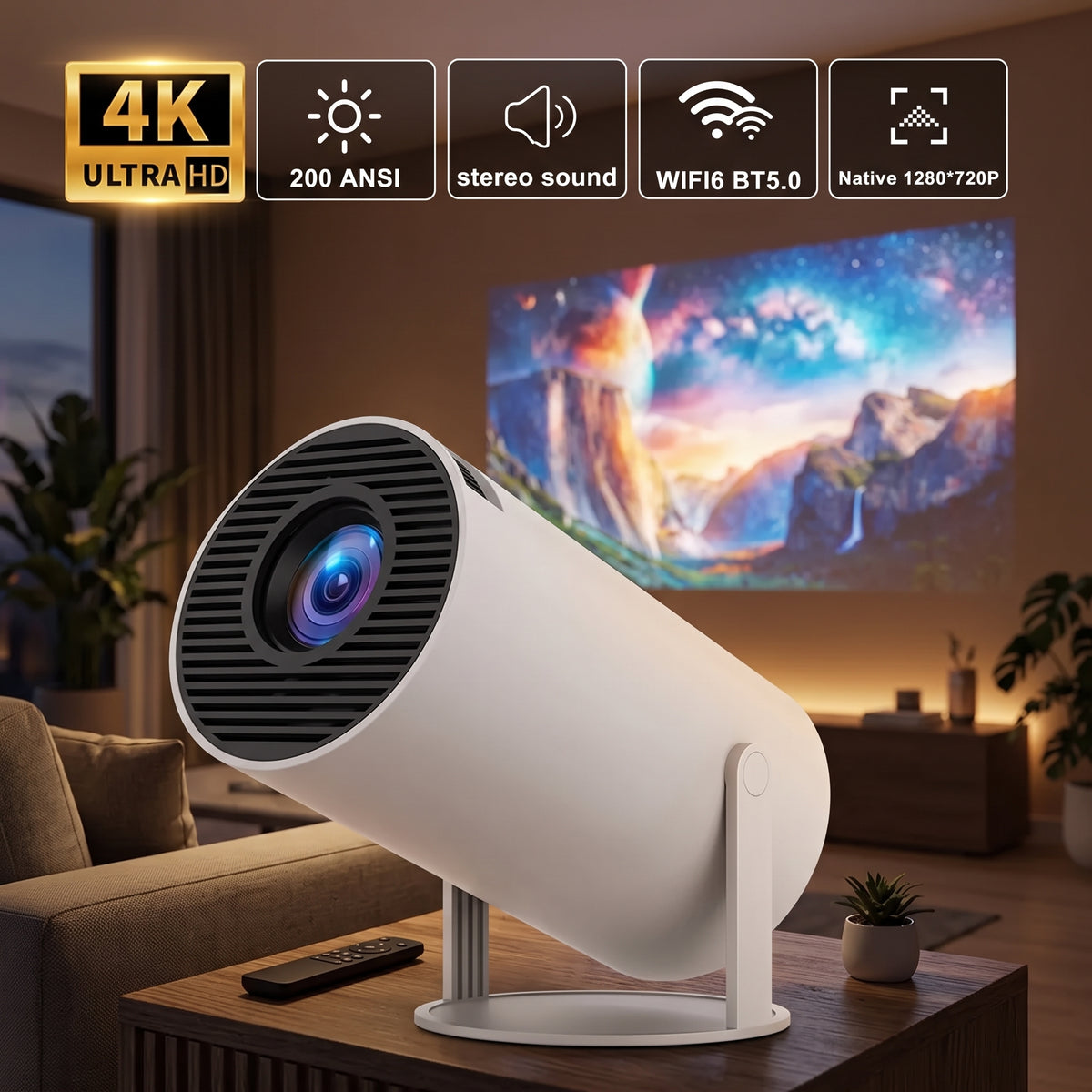 Android Smart Projector HY300 4K (ORIGINAL)