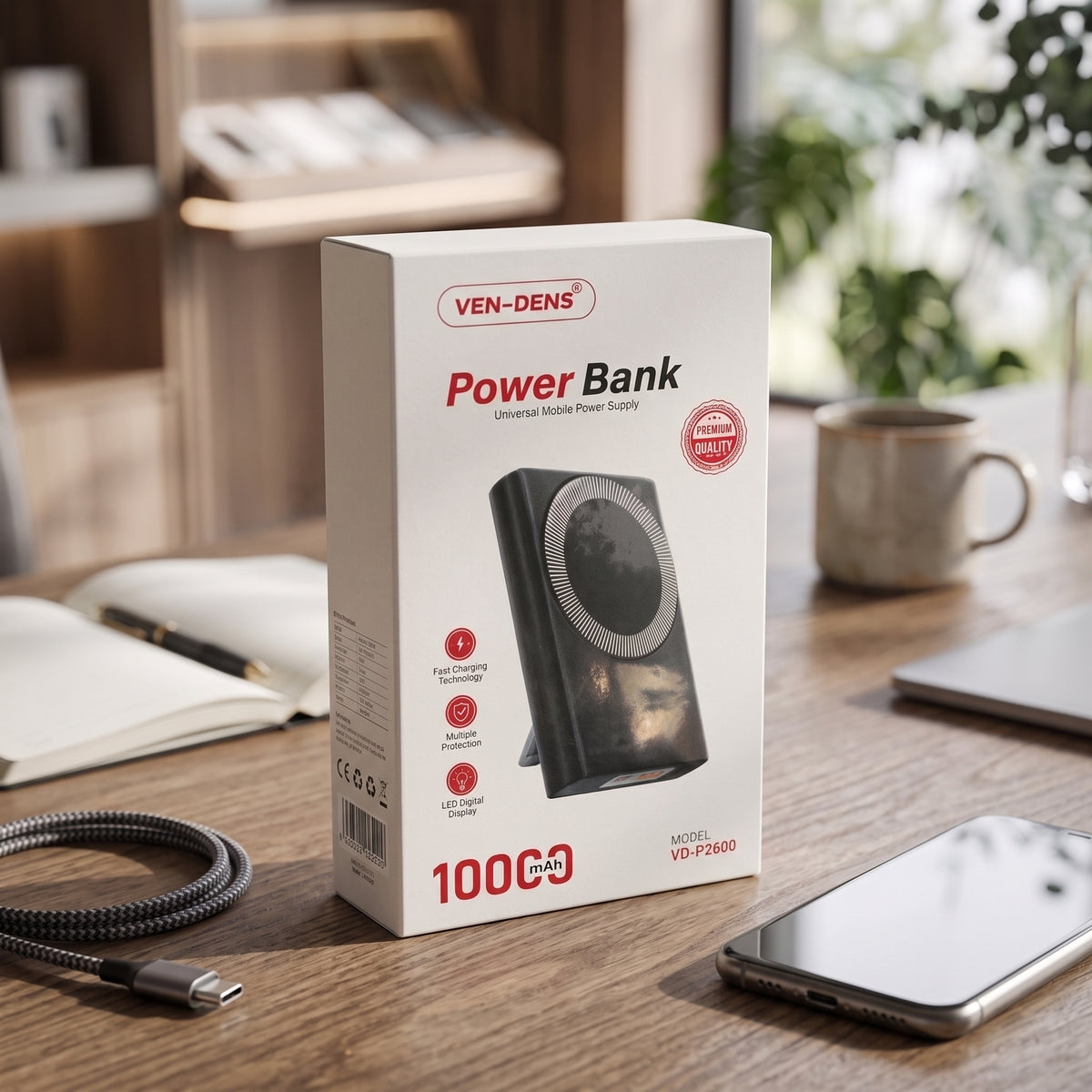 VEN-DENS VD-PB030 10000mAh Wireless Power Bank with Magsafe