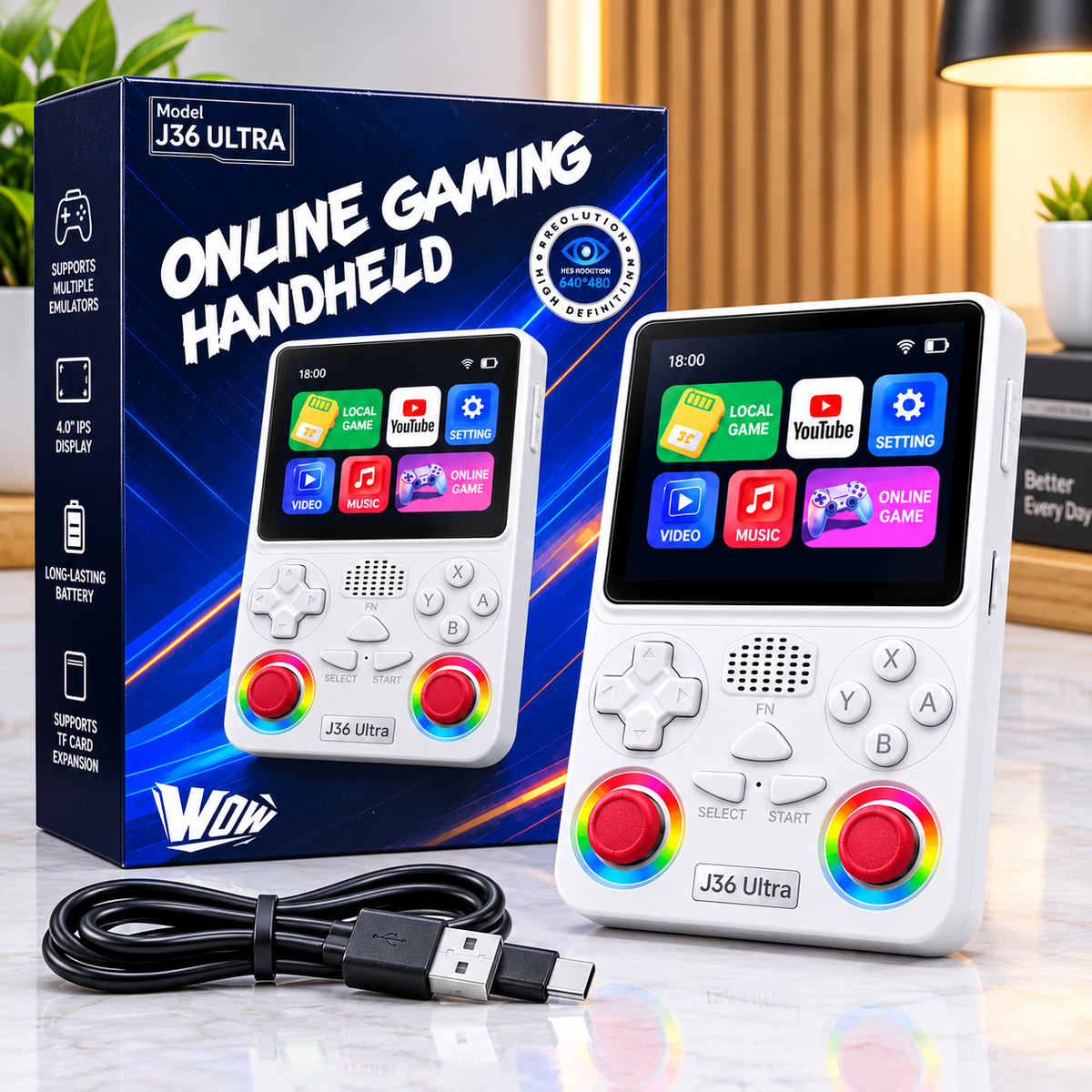 J36 Ultra Retro Handheld Game Console (100% Original)