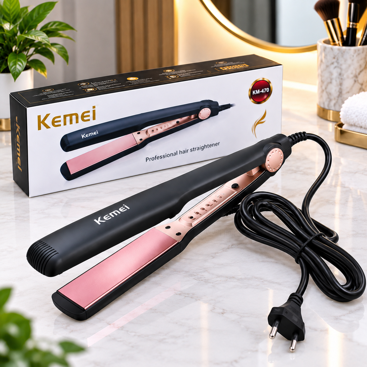 Kemei KM-470 Professional Beauty Hair Straightener For Women