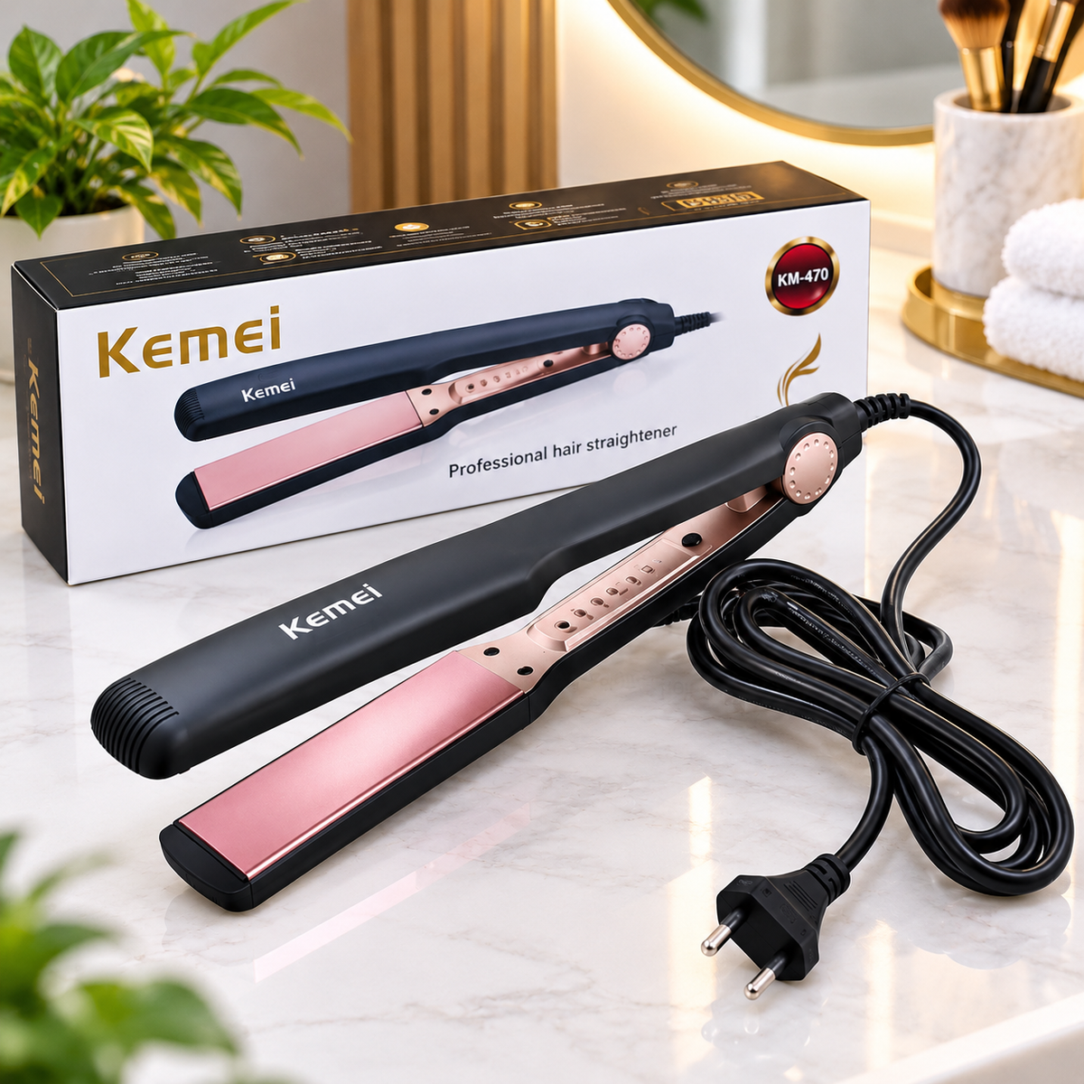 Kemei KM-470 Professional Beauty Hair Straightener For Women