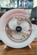 Portable USB Rechargeable Mini Desktop/Table Fan - Rainbow LED Quiet Cooling Fan for Home Office Travel & Indoor Outdoor Use